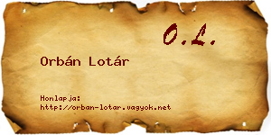Orbán Lotár névjegykártya