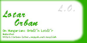 lotar orban business card